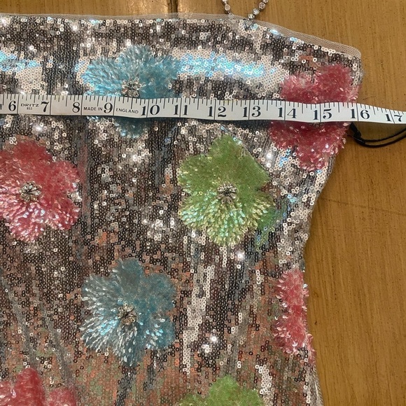 Liv Foster Women Sequined Beaded Formal Midi Sheath New Size 6 stunning stretch - Picture 7 of 17